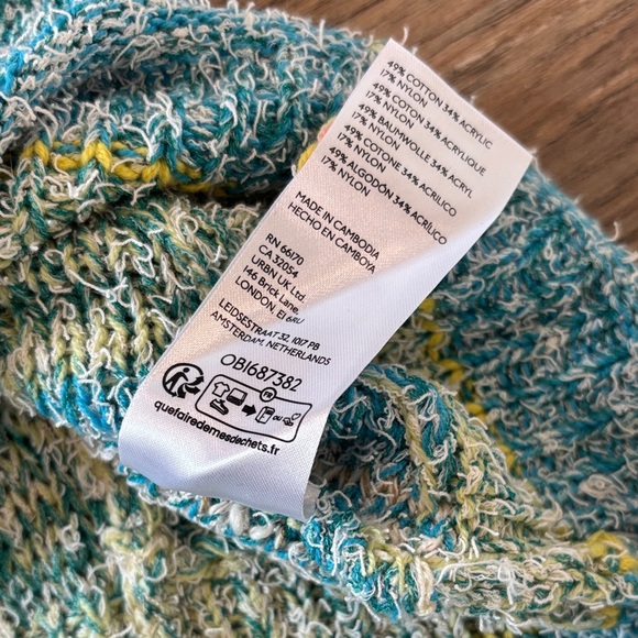 Anthropologie Pilcro Multi-Color Beach Sweater Women's Size Large Rainbow EUC - Picture 9 of 10